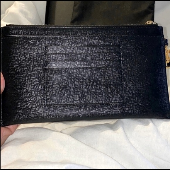 YSL Large Bill Pouch in Black and gold hardware. Good used condition. Authentic. - Picture 3 of 7